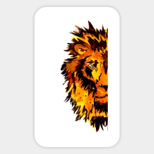 Watercolor Lion Half Face Sticker